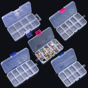 8Grids/10Grids Transparent Plastic Jewelry Box Adjustable Compartment Storage Box Portable Organizer for Beads And Rings