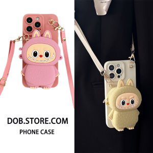 Cute Monster Phone Case with Lanyard Crossbody Huawei Pura70 Honor 100 Earphone Bag Protective Silicone Shell Anti-fall Eco-friendly