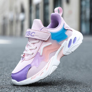 ABC Girls Winter Fleece Lined Warm Cotton Shoes Soft Bottom Sports Shoes Leather Surface Waterproof Shoes for Children