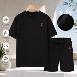 2026 New Summer Mens Set High quality T-shirts Shorts Two-Piece Print Fashion Oversize Clothes Man Sports Suit