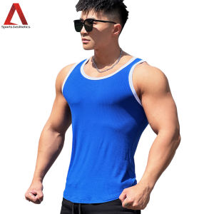 Mens Fitness Bodybuilding Vest New Stretch Stripe Sports Running Casual Comfortable Tank Tops