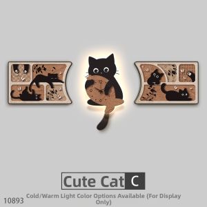 RUIBAHAO | Vintage Style French Cat Wall Art Clock