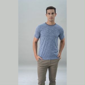 LGS - Kaos Casual Pria - T-Shirt - Lengan Pendek - Motif Polos - Warna Biru - Slim Fit - JTS.323.S3190F.01.C