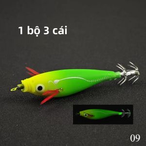 Mồi Câu Mực Phát Sáng Ackibbik 3 Cái 10cm Mồi Câu Tôm Nước Mặn Phụ Kiện Câu Cá Mực Câu Cá Biển Sông Hồ
