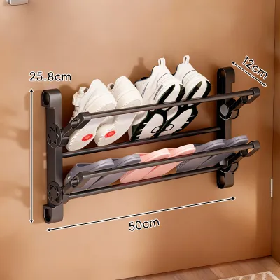 evesigar | No-drilling Bath Shelf Wall Mounted Shoe Organizer