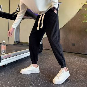 Loose Casual Corduroy Harlan Pants Mens Fashionable Versatile Autumn Summer Slimming Nine-Piece Pants Youthful Trendy Garments