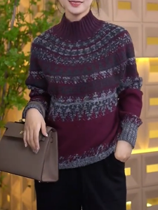 QINGNAER | Retro Slimming Oversized Turtleneck Sweater