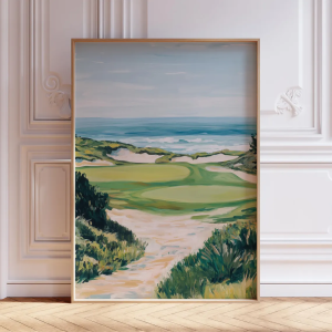 Watercolor Golf Print | Scenic Golf Landscape Poster Golf Art Print | Golf Poster Golf Office Wall Decor | Watercolor Golf Cours
