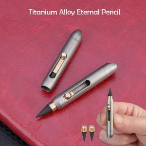 Titanium Alloy MINI Eternal Pencil Needn‘t  Shave Erasable Pencil Portable Key Pendant Pocket Pen Emergency Writing 2 Pen Tips