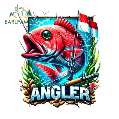 EARLFAMILY Fishi สติ๊กเกอร์ติดรถยนต์ลายสวยงามกันรอยขีดข่วนติดรถจักรยานไฟฟ้ารถอุปกรณ์เสริมรถยนต์ติดกันชน JDM กันน้ำ