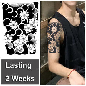 ULEEK Last 2 Weeks Juice Ink Temporary Tattoo Sticker Waterproof Japanese Sakura Flower Tattoo Sleeve Arm Body Art For Men Adult Women