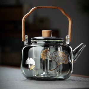Dụng Cụ Pha Trà Bằng Thủy Tinh Chịu Nhiệt Dung Tích Lớn Nồi Nấu Ăn Hai Trong Một Có Tay Cầm Dụng Cụ Nấu Ăn Bằng Gốm Điện Chuyên Dụng