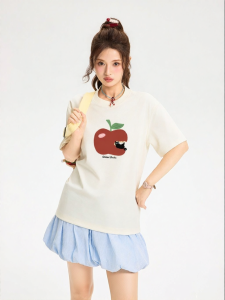 Gbiaior | Apple Print Loose T-Shirt