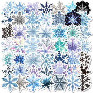 50pcs Christmas Snowflakes Winter Romance Cartoon Stickers DIY Phone Guitar Laptop Notebook Suitcase Waterproof Sticker Kids Toy