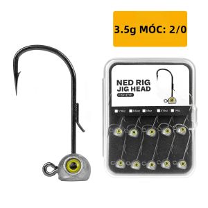 15 Móc Câu Jig Câu Cá 1.7g-7g Có Ngạnh Thép Carbon Cao Cấp Kèm Móc Giữ Mồi Hàn Cho Mồi Mềm Mồi Giun.