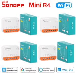 Sonoff Mini R4 Smart Switch Wifi Extreme MINIR4 Smart Home Module DIY Switch Wi-Fi Remote Control Works With Alexa Google Home