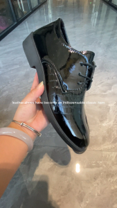 Falimottype Size 38-44 Mens Black Casual Classic Derby Shoes Fashionable Lace-Up Business Work Formal Leather Shoes