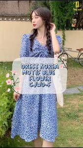 TINO-TINO CJWD-F FLORAL DRESS WANITA IMPORT/ DRESS MIDI KOREAN STYLE VINTAGE