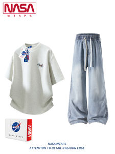 NASA WTAPS | Embroidered Cartoon Breathable Tencel Summer Outfit Set