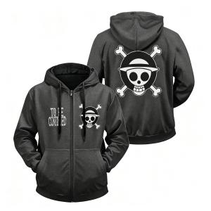 Bandai | one Piece Anime Zipper Hooded Jacket Men Women Sweatshirt Streetwear Oversize Casual Cartoon Print Long Sleeve Top Autumn Winter