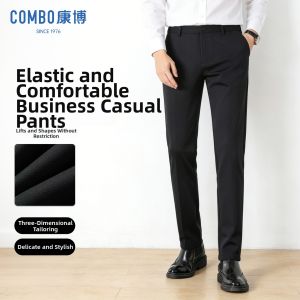 Elastic Comfort Mens Business Casual Pants