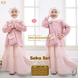 SEKA SET KIDS - SETELAN ANAK PEREMPUAN LUCU BY NIA RUMAISHA BAHAN BAJU TWILL BAHAN ROK KATUN