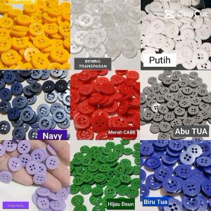 144pc/bgks Kancing Baju Gepeng- Isi 144 pcs kancing Diameter 11 mm