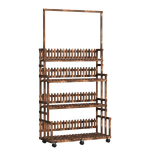 ZHUSHANXIA | Bamboo and Moisture-Resistant Wooden Multi-Tiered Plant Stand