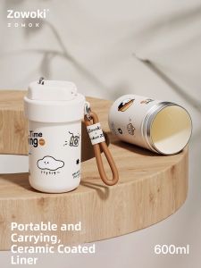 Portable Insulated Stainless Steel and Ceramic Coated Cup for Girls