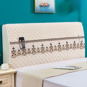 Dustproof Washable Elastic Wood Bed Head Cover Simple Elegant Design New 2024 Model Removable Protective Soft Pack Bed Head Cover