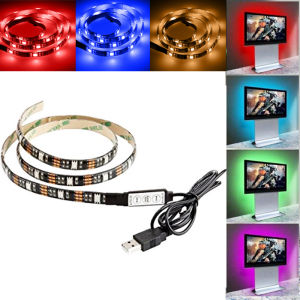 Angelila 5050 LED Strip Light with 3 Key Controller for TV Backlight Bedroom Kitchen Cabinet Mirror 5V USB Ribbon Lamp Flexible LED Tape light