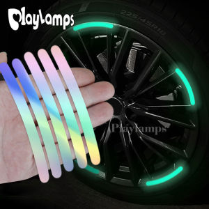5/10/20/40Pcs Car Wheel Hub Sticker High Reflective Stripe Tape for Motorcycle Car Night Driving Safety Luminous Universal Sticker