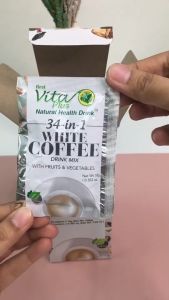 34-In-1 White Coffee With Fruits And Vegetables Sweetened With Stevia First Vita Plus Natural Health Drink [Discovery Packages]