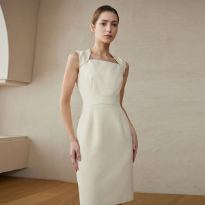 LadyS Elite | Beige New Premium Style Sleeveless Fitted Midi Dress