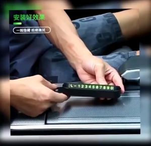 Car Temporary Phone Number Display Card Plate Dashboard Phone Number Display Car Parking Number Plate Luminous Contact Phone Number Card Hidden Car Anti Slip