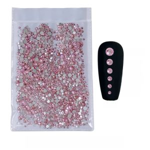 Bao Bì Lớn Đá Móng Tay Đá Rhinestone Trong Suốt Đá AB Đá Phẳng Đá Pha Trộn Hồng Nhạt Hồng Đá Trang Trí Móng Tay