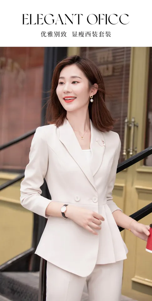 2024 Spring Summer New Elegant Suit Jacket Matching Set Women's Korean Chic  Blazers Coat Pants 2 Piece Female Professional Suit