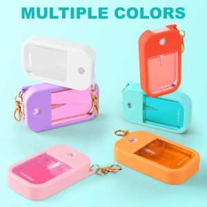 Multi Color Silicone Cover Hand Sanitizer Water Bottle Cover Silicone Protective Cover with Keychain Portable Size Accessories