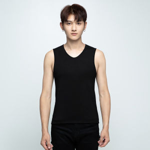 เสื้อกั๊กหนาสำหรับผู้ชาย อบอุ่น ไม่มีรอย ใส่ในฤดูหนาว ป้องกันความหนาว ผ้าขนแกะหนา ผ้าขนแกะแบบถัก ผ้าฝ้ายผสม ผ้าฝ้ายผสม