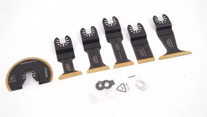 5/6Pcs Oscillating Saw Blades Titanium Coated Multitool Blades Sharp Wear Resistant Oscillating Blades Fast Cutting Saw Blades