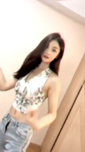 578Mall Korean Neck Strap Printed Sleeveless Short Suspender Tank Top for Woman