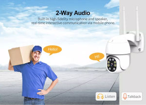 Outdoor Security Camera HD 1080P WiFi IP Cam with Motion Detection 2 Way Audio Full Color Night Vision