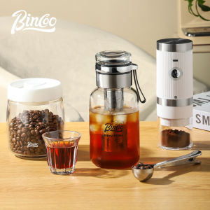 BINCOO Coffee Cold Brew Pot 500ML/800ML High Quality Tea Pot With Filter Coffee Strainer Maker Iced Coffee Pot Cold Drinks Maker Airtight Seal Silicone with Filter