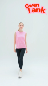 PENNY | Gwen Tank เสื้อออกกำลังกาย ทรงยาว แขนไม่เว้า ยาวปิดสะโพก ผ่าข้างปลายมนหน้าสั้นหลังยาว พร้อมส่งจากไทย