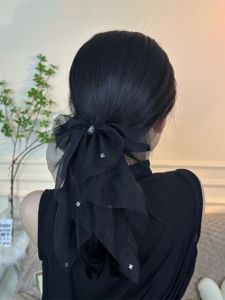 Elegant Ultra-Fairy Silk Hair Clip with Small Knot Bow And Sash Womens Fashionable Hair Accessories Fresh out Design 2025
