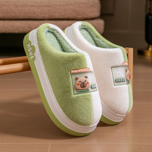 Đôi Dép Bông Hoạt Hình Dành Cho Nữ Giữ Ấm Mùa Đông Dép Đôi Đi Trong Nhà Đế Dày Lót Bông Dép Lê Nhà