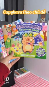 Combo Tranh đồ chơi bóc dán sticker Capybara cho bé (3 Cuốn) - MGB