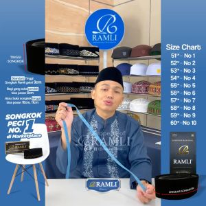 RAMLI Songkok Lukis TERNATE AC Tinggi 9