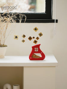 New Year Desktop Ornaments EMITDOOG Wealth Tree Moving Gift Entrance Decorations Chinese Style Wooden Handmade Home Decor