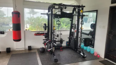 Smith Machine 2200lbs Squat Rack with LAT-Pull Down System & Cable Crossover Machine Training Equipment with Leg Developer